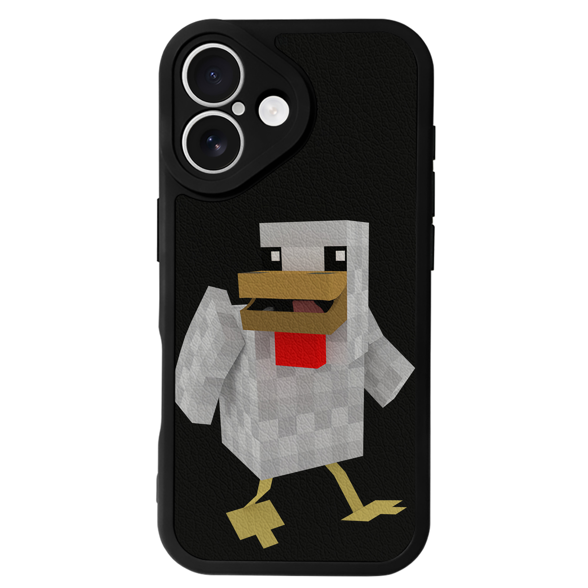 （画像用） マインクラフト ブロックの世界 Minecraft MC Block world 【iPhone 16シリーズ対応】シリコンスマホケース（レザー調） 材質：シリコン